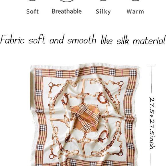 Satin Bandanas Head Scarf For Women Hair Scarves Accessories Lightweight Fashion - Picture 3 of 6